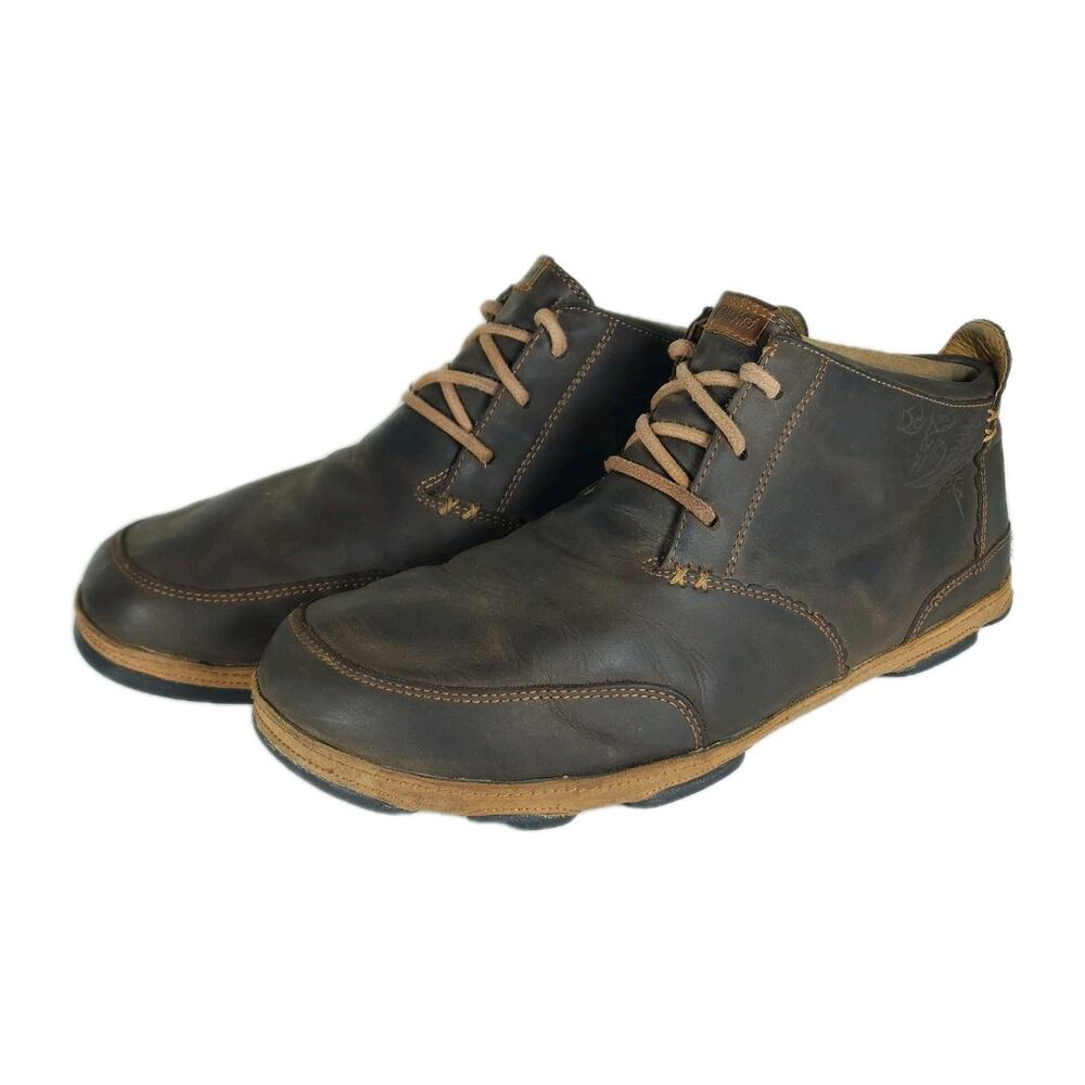 OluKai Men’s Kamuela US 13 Brown Leather Ankle Casual Chukka Boots Shoes